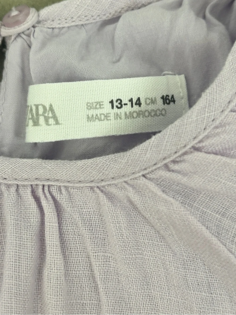 Girls Zara lilac linen dress with cut outs 13-14